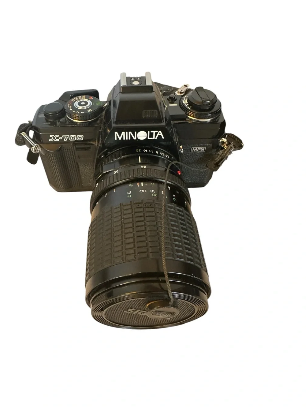 Minolta Black SLR Camera Kit with Case & Flash